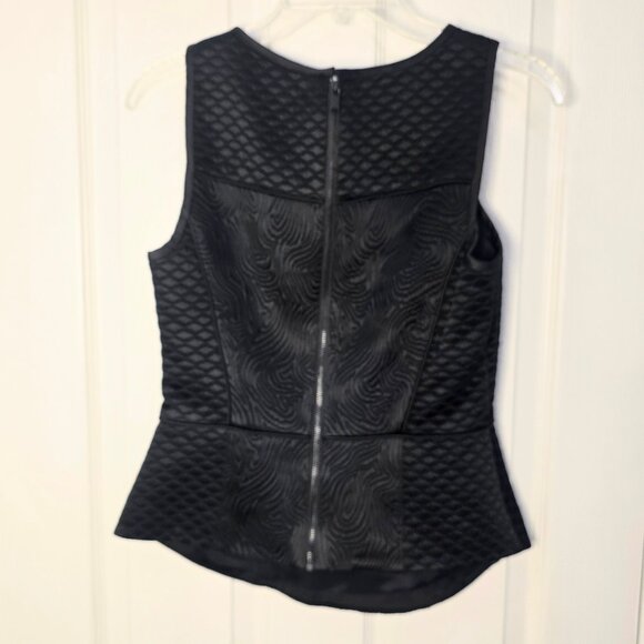 Tibi Black Textured Peplum Top – Size 4 - Picture 5 of 8